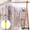 Förvaring 6 st/set garderob hängande arrangör vakuumväskor för klädlagring utrymme sparar stor kapacitet klar tätningsgarderob komprimerad väska