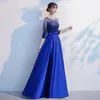 Party Dresses DLH-85#Cantata Performance Dress Wholesale Long Choir Host Evening Dresses Blue Wine Red Sequins Chorus Stylish Costumes 230504