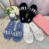 Designer-Womens fuzzy slipper high woman mink slipper man designer shoe fur Spring autumn and winter slippers strong warmth