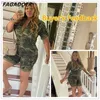 Combinaisons pour femmes Barboteuses Taille Plus Femmes S-4XL 5XL Sexy Streetwear Camo Pockekts Zipper Sexy Combinaisons Camouflage Imprimé Barboteuse Combishorts Salopettes Femmes T230504