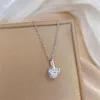 Collane con ciondolo Corona color oro argento Collana con zirconi palpitanti Donna 2023 Regalo di gioielli per feste da donna in pietra pulita in stile reale di nozze