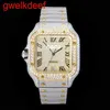 ساعة Wristwatches فاخرة مخصصة بلينغ المثلجة خارج الساعات الذهب الأبيض مطلي Moiss Anite Diamond Watchess 5A التكرار عالي الجودة الميكانيكية 013B mp2H