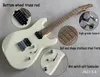 Stock! Electric Guitar Cream White Gotowa pieczona klonowa szyja i cingreboard kropki Inkrustowanie podzielone mini przełącznik