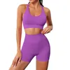 Yoga outfit Yoga Set Gym Set Workout Clothes for Women Seamless Leggings Sports Bh Suit Female Clothing High midje Shorts Women Tracksuit Cool P230504