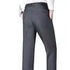 Ternos masculinos 2023 calças casuais de trajes para homens se encaixam nas calças magras da cintura reta da cintura elástica preta e elástica