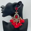 Charm Fashion Long Drop High Quality Earrings for Women Crystal S Flower Tassel Big Earings Wedding Dress Accessories 230504