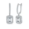 Diamant Passé Test 925 En Argent Sterling 6 * 8mm Carré Moissanite Boucles D'oreilles Bijoux pour Filles Femmes Beau Cadeau Goujons