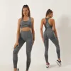 Yoga outfit 2 pc's naadloze vrouwen yoga set workout sportkleding sportschool kleding actieve sport bh hip hip vrouwelijke legging fitness pak broek p230504