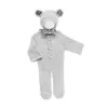 Keepsakes born P ography Abbigliamento Mohair Bear Ear Hat Tute 2Pcs set Studio Baby P o Prop Accessori Abiti lavorati a maglia Abiti 230504