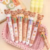 Ballpoint Pens Kawaii Bear Cartoon Silikon 10 Kolory Chunky Pen School Office Divement Prezent Papelaria Escolar 230503