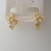 Hoopörhängen Tre stilar tillgängliga fjärilsblomma hjärtat gult guldpläterat cz zirkonsten örhängen hög kvalitet