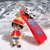 Anime Pirate King Q Edition Silicone Keychain Trend Personalized 2D Cartoon Character Pendant Soft Rubber Keychain