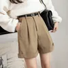 Women's Shorts Retro High Waist Wide-leg Women Shorts Autumn Winter Corduroy Casual Female Shorts Boyfriend Style Woman Shorts 230504