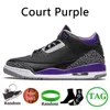 2023 Jumpman Basketball Shoes 3 For Men Cool Grey Black White Blue Laser Orange Fire Red Court Purple Flight Sneakers size 36-47