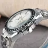 Titta på Quartz Mens Watches 42mm silver armband vattentät alla rostfritt stål armbandsmodedesigner armbandsur o58