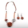Halsbandörhängen Set Women's Leopard Jewelry Fashion Elegant Women Accessories Earring 3 Färg tillgänglig