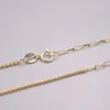 Kedjor Pure Real 18K Yellow Gold Necklace Women 1,9mm AB Design Popcorn Link Cable Chain 45cm Längd Stämpel AU750