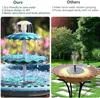 Garden Decorations 3 Tiered Bird Bath with 3W Solar Pump DIY Fountain Detachable and Suitable for Decoration 230504