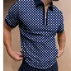 Heren Polos 2023 Heren Summer Polo Shirt Street Casual Classic Rapel Print Zipper Ademend All-Match Quick Dry Top S-3XL