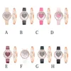 腕時計女性ダイヤモンドウォッチダイアルブレスレットウォッチセットレディースレザーバンドQuartz Wristwatch Hearthemal