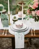 Tafel servet 4 stcs groenblauw grijs bloemen witte vierkante servetten 50 cm feest bruiloft decoratie doek keuken diner portie