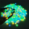 Décorations de jardin 1000pcs Les pierres lumineuses brillent dans les rochers sombres pour décoration en plein air pavage de pelou