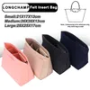 Casos de bolsas de cosméticos comprovam o organizador Felt Insert Bag para mulheres viagens de bolsa de bolsa interna portátil ajuste várias marcas 230503