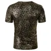 Men's T-skjortor Summer Nightclub Bar Fashion Casual Bronzing Tryckt kortärmad T-shirt H16-17