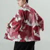 民族衣料品特大5xL日本の伝統的な着物カーディガンノベルティレトロプリントクランスユカタhaoriローブサマーマレスジャケットトップ