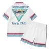 Chemises décontractées pour hommes Couleur assortie Motif rayé Haii Beach Shorts Set pour hommes Revers Chemises décontractées Été Surdimensionné Lâche Hip Hop Survêtement J230503