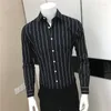 Camicie casual da uomo 2023 Abbigliamento da uomo Classico a righe Semplicità Bottone Colletto rovesciato Moda Business Primavera Estate Formale Sottile