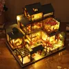 Doll House Accessories est DIY Wooden Dollhouse Japanese Architecture Doll Houses Mininatures with Furniture Toys for Children Friend Birthday Gift 230503