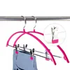 Organisation Metal Hanger Nonslip Tyghängare för klädbyxor Byxor Guldhängare Rack Coat Kleding Hanger med klipp Kledinghangers