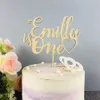 Autre événement fête fournitures nom personnalisé joyeux anniversaire gâteau Topper cadeaux personnalisés bébé enfants décor 230504