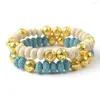 Strand Fashion Charms Femmes Bracelets 8mm Original Pierre Naturelle Roche Volcanique Bonbons Couleurs Perle Bracelet Bohème Bijoux Plage Boho