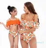 Enfant maillot de bain parent féminin à taille haute bikini Nouvelle taille pour enfants fille de maillot de bain Bikini 995