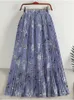 Юбки Тигена шифон плиссированная юбка для женщин весна лето винтажное цветочное принт Boho Beach High Thist