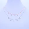 Kettingen 33 7cm ketting 2023 aankomst sierlijke dunne vonken vierkante charme hanger druppel 925 sterling zilveren delicate choker ketting