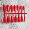 Faux Ongles Extra Longs Pointus Ovales Faux Slim Art Salon Nail Crystal Diamond Red P63