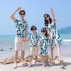 Family Matching Outfits Summer Beach Mother Daughter Dresses Dad Son Floral Shirt Pants Couple Women Girl Dress 230504