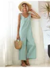 Jumpsuits voor dames rompers fitshinling mode jumpsuit vrouwen enkellengte brede been overalls zomer mouwloze slanke vintage playsuits vrouwelijk 230504