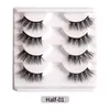 4pairs/set half wimpers multipack 3d mink wimper Natuurlijk lang haar valse oog wimpers 100% dramatische dikke cilios wimpers levensecht