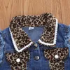 Set di abbigliamento 1 6Y Fashion Infant Neonate Vestiti leopardati Senza maniche Gilet monopetto Cappotto Top Pantaloncini 2 pezzi 230504