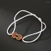 Bracelets de charme lanruisha simples cobre nó cruzado nó artesanal com cordão vermelho lotado feminino jóias clássicas com mini configuração