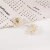 Pendientes de aro diseño Badu flor acrílica blanca para mujer 2023 regalos de joyería Floral exquisitos de moda