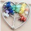 Vita a ciondolo Vita dell'albero- Mix Stone Art Wire Wrap Heart Donne uomini perle PWB1150