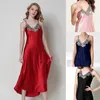 Sexy Pyjamas Ladies Silk Long Gowns Black Sleepwear Nightgown Plus Women NightDress Lingerie Red Negligee Nightwear Sexy Dressing Gown 230504