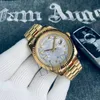 Relojes para hombre Reloj mecánico automático para mujer Reloj de lujo 41 mm Esfera verde Diamante Dorado Reloj de pulsera clásico de moda de acero inoxidable completo