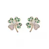 Stud Earrings Spring 2023 Luxurious Green Earring For Women Clover Pearl Contrasting Color Design Lover's Engagement Wedding Jewelry