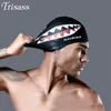 Yüzme kapakları trisass adamın yüzme şapkası yetişkin elastik köpekbalığı yüzme kapakları su geçirmez kulakları koru uzun saçlar yumuşak kadınlar banyo kapağı 230503